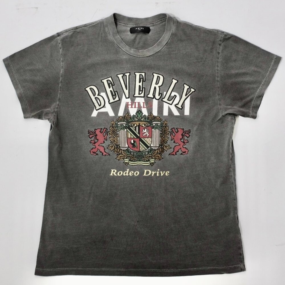 AMIRI sz Small T Shirt Beverly Hills gray Rodeo Drive
